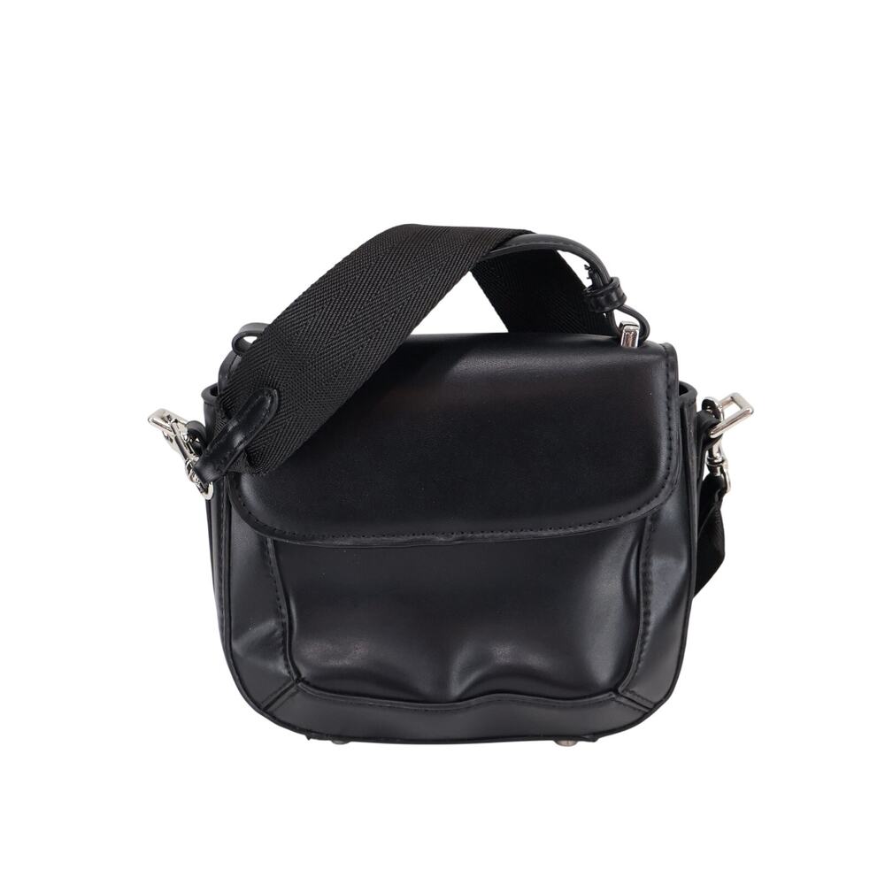 Zara Mini Flap Crossbody Bag Purse Black Removable Strap